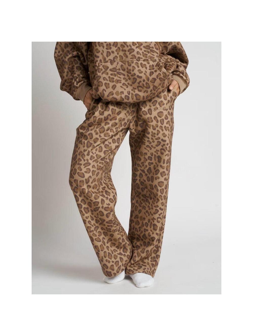 COMFRT Minimalist Straight Leg Sweatpants Limited Edition Brown Leopard [XS]